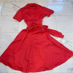 Sandro Red Wrap Dress